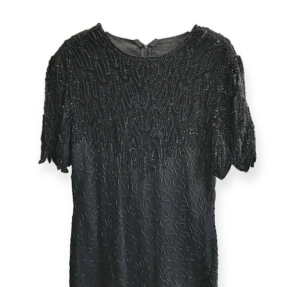 Vintage‎ Dress black beaded midi dress - Picture 3 of 10